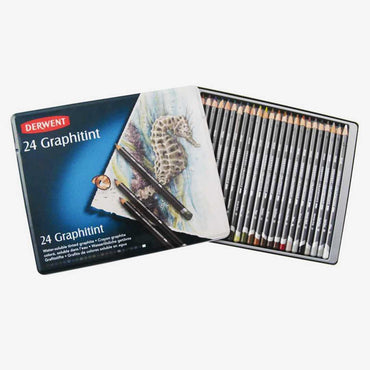 Derwent Graphitint Colored Soluble Graphite Pencils Tin Pack Of 24 The Stationers